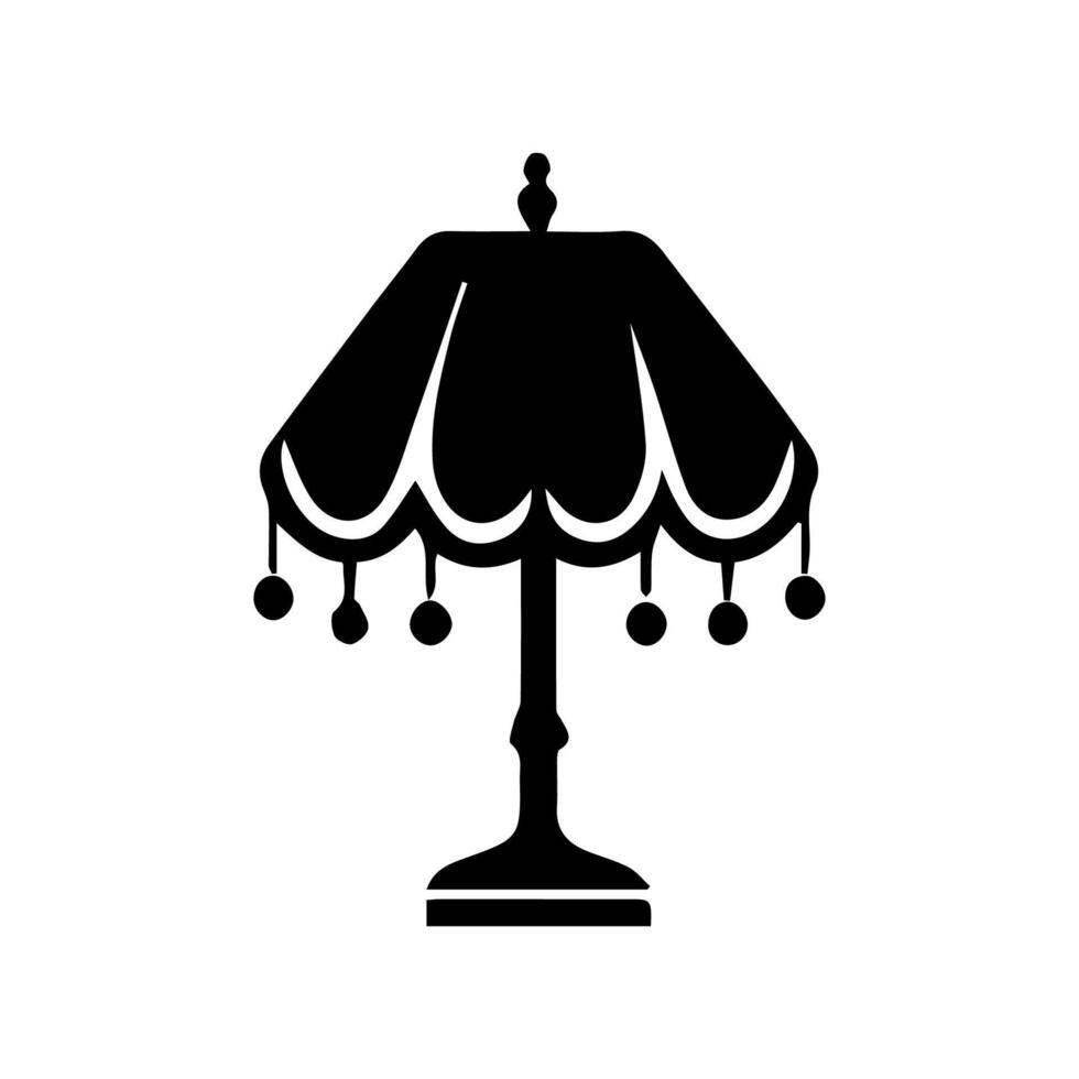 Table lamp. Flat icon Silhouette vector