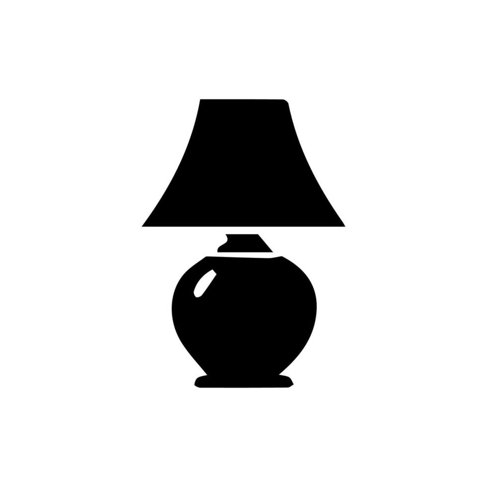Table lamp. Flat icon Silhouette vector