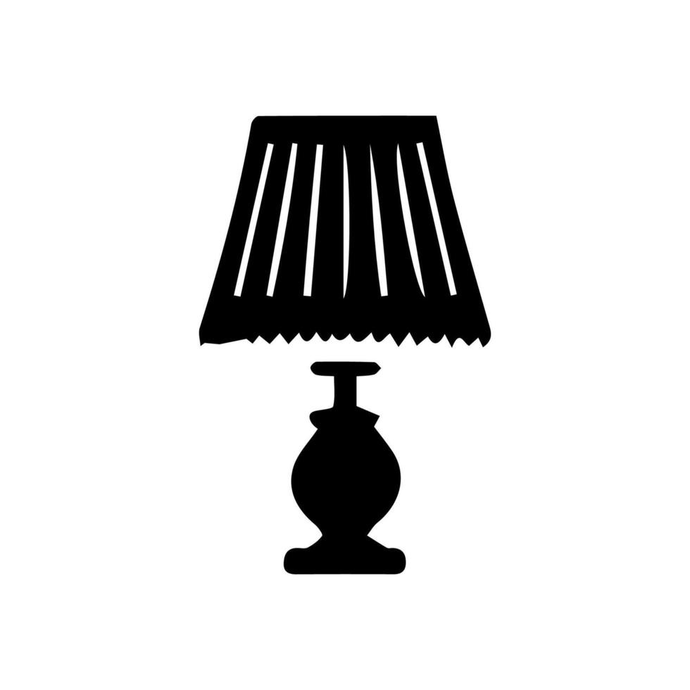 Table lamp. Flat icon Silhouette vector