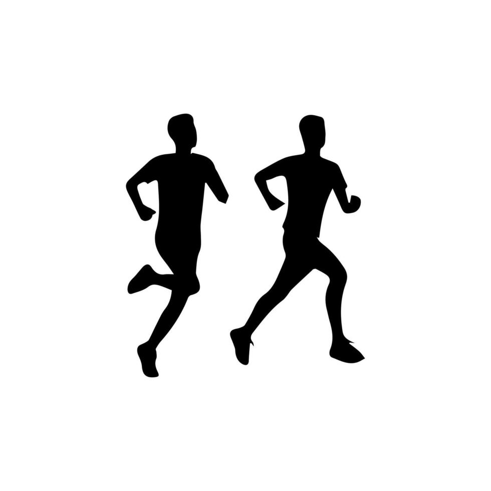 Runner silhouettes on the white background vector