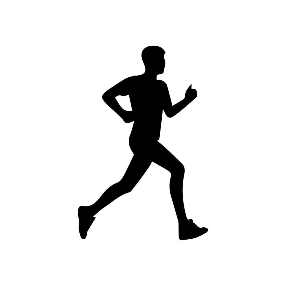 Runner silhouettes on the white background vector