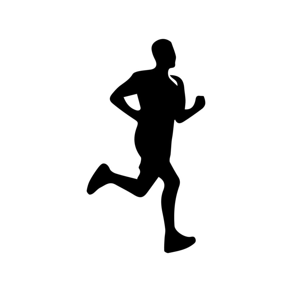 Runner silhouettes on the white background vector