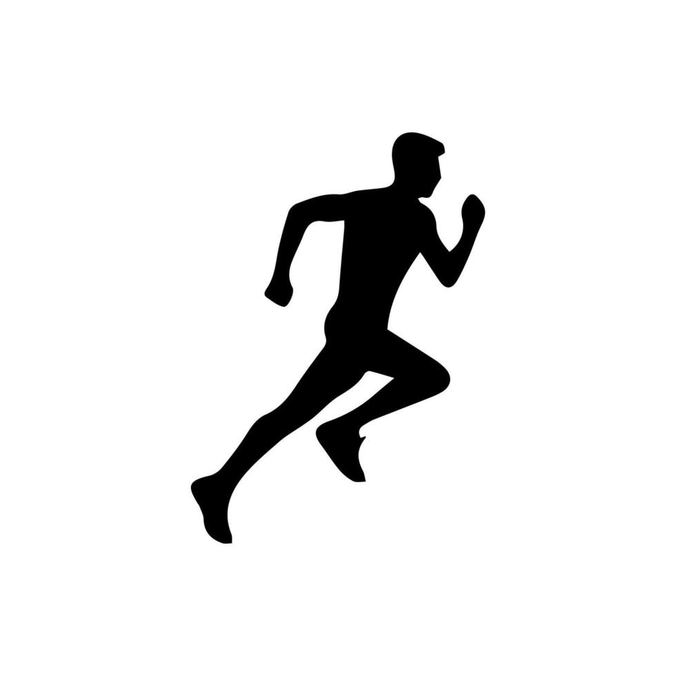 Runner silhouettes on the white background vector