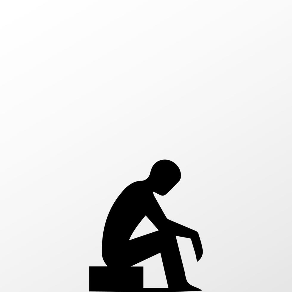 Sad man, worried about something, man feeling upset, sad, unhappy or disappoint crying lonely vector