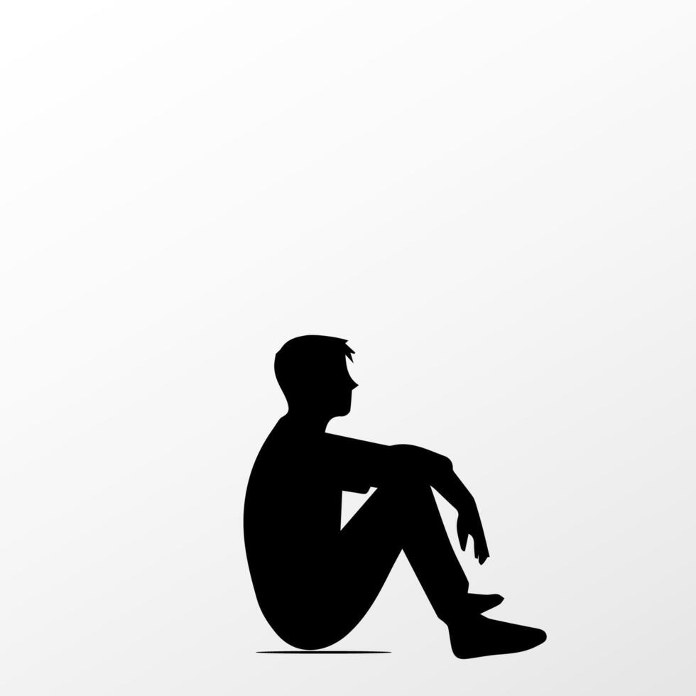 Sad man, worried about something, man feeling upset, sad, unhappy or disappoint crying lonely vector