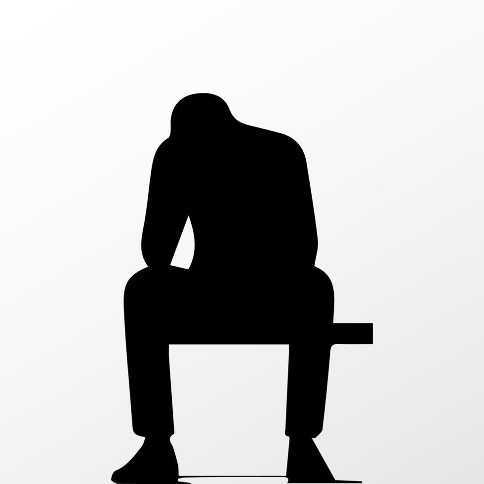 Sad man, worried about something, man feeling upset, sad, unhappy or disappoint crying lonely vector