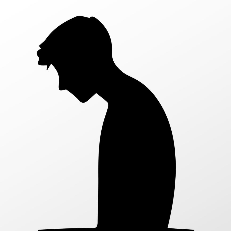 Sad man, worried about something, man feeling upset, sad, unhappy or disappoint crying lonely vector