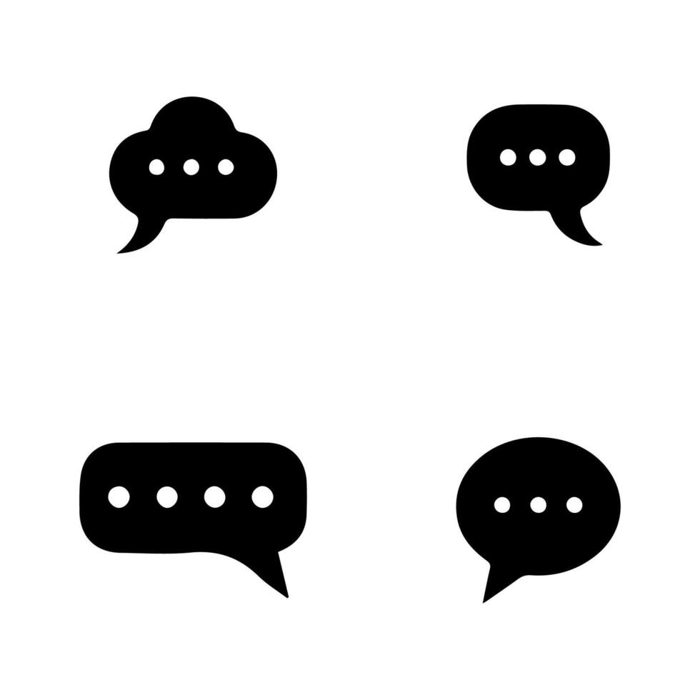 Talk bubble speech icon. Bubbles design elements, Dialogue balloon sticker silhouette vector