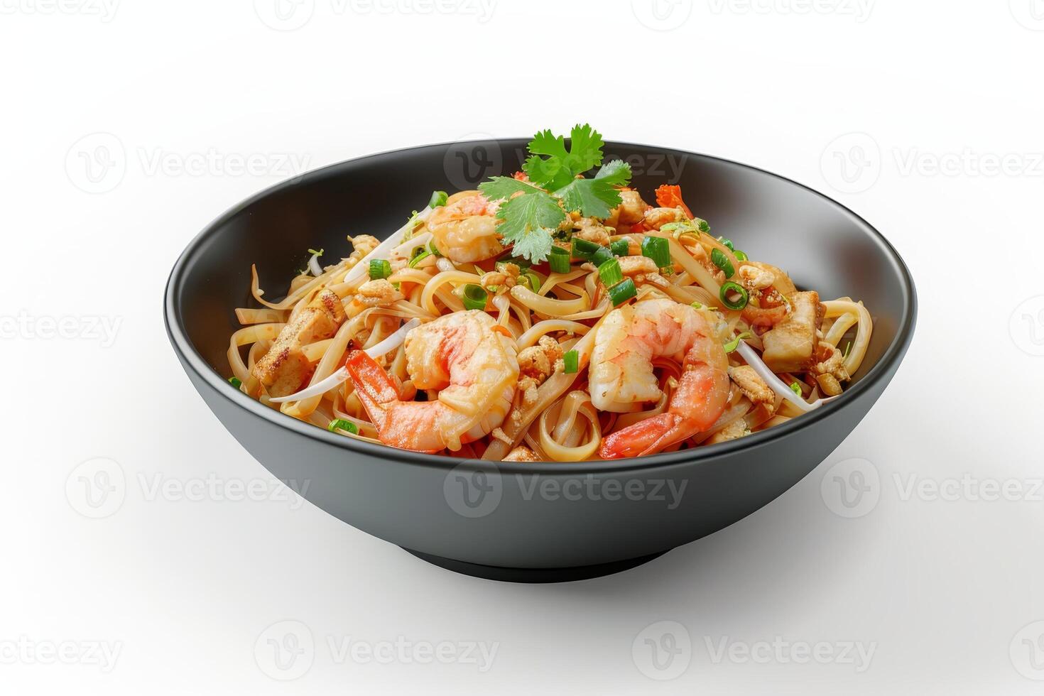 Tasty Pad Thai with shrimp, bean sprouts photo