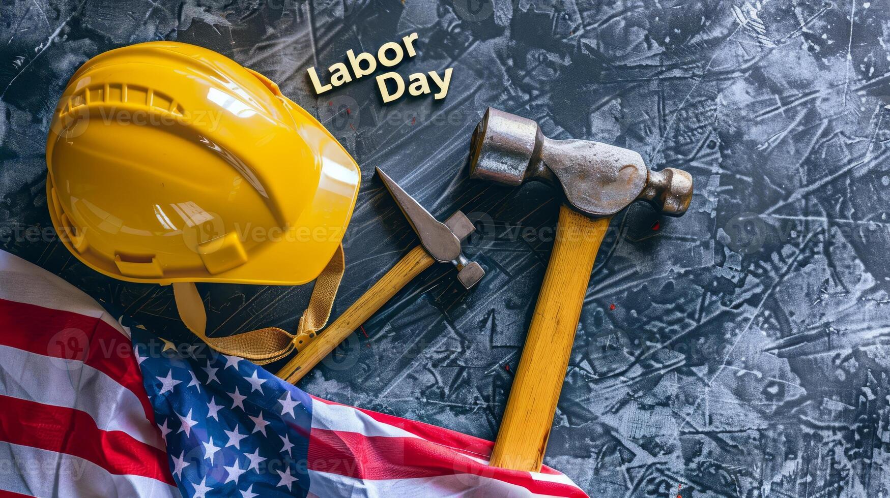 Labor Day celebration concept with yellow helmet photo