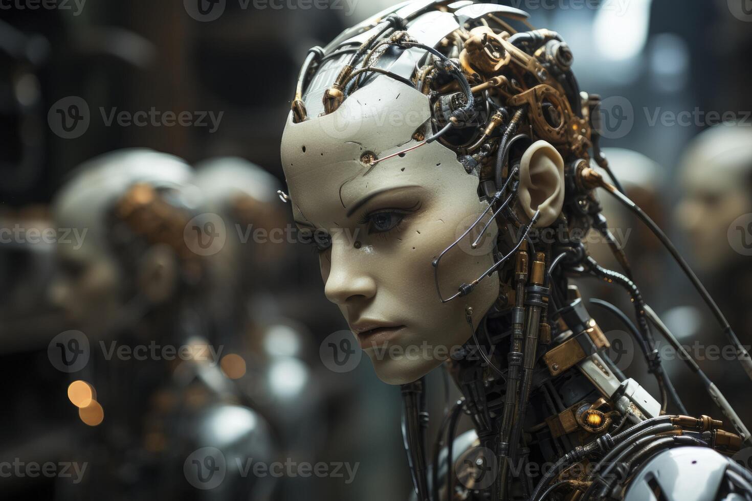world where robots have gained consciousness. AI-generated photo