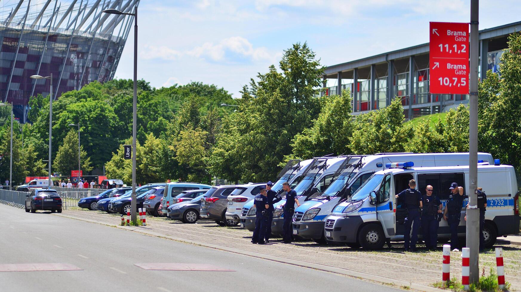 Warsaw, Poland. 16 June 2024. Police prepared to protect the Euro 2024 fan zone. photo