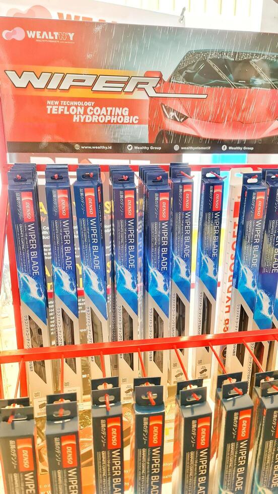 Bekasi, Indonesia on January 8 2024. Sales showcase for Denso brand Wiper Blades. photo