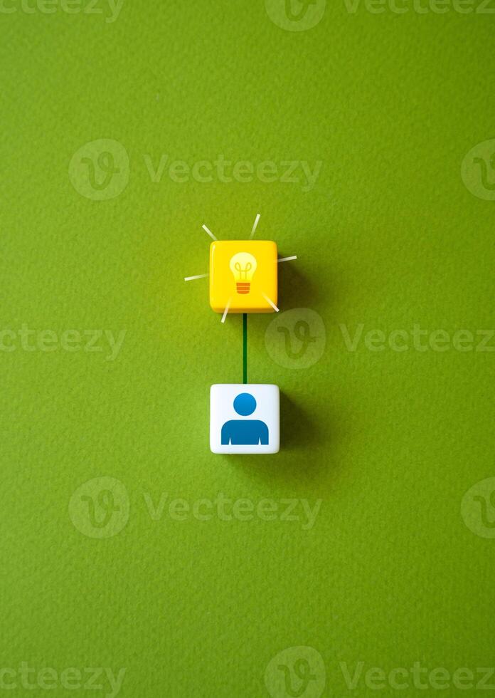 Come to an idea. Creativity and initiative. Give birth to a new idea. Sharing a vision, influencing opinions. Generate ideas for improving work and solutions. photo