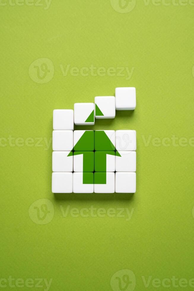Build forward arrows. Build a vision, strategy planning. Goals and principles. Achieve a promotion or improvement. Get ready to move forward. Progress and development. photo