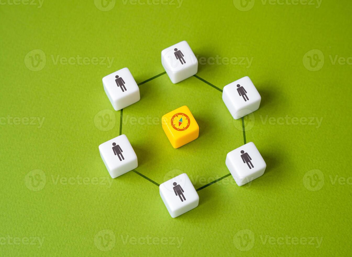 Team and business navigation. Explore new directions and trends, avoid planning risks. Lead the team. Cooperation and teamwork. Determining the goal and reconnoitering the path to it. photo