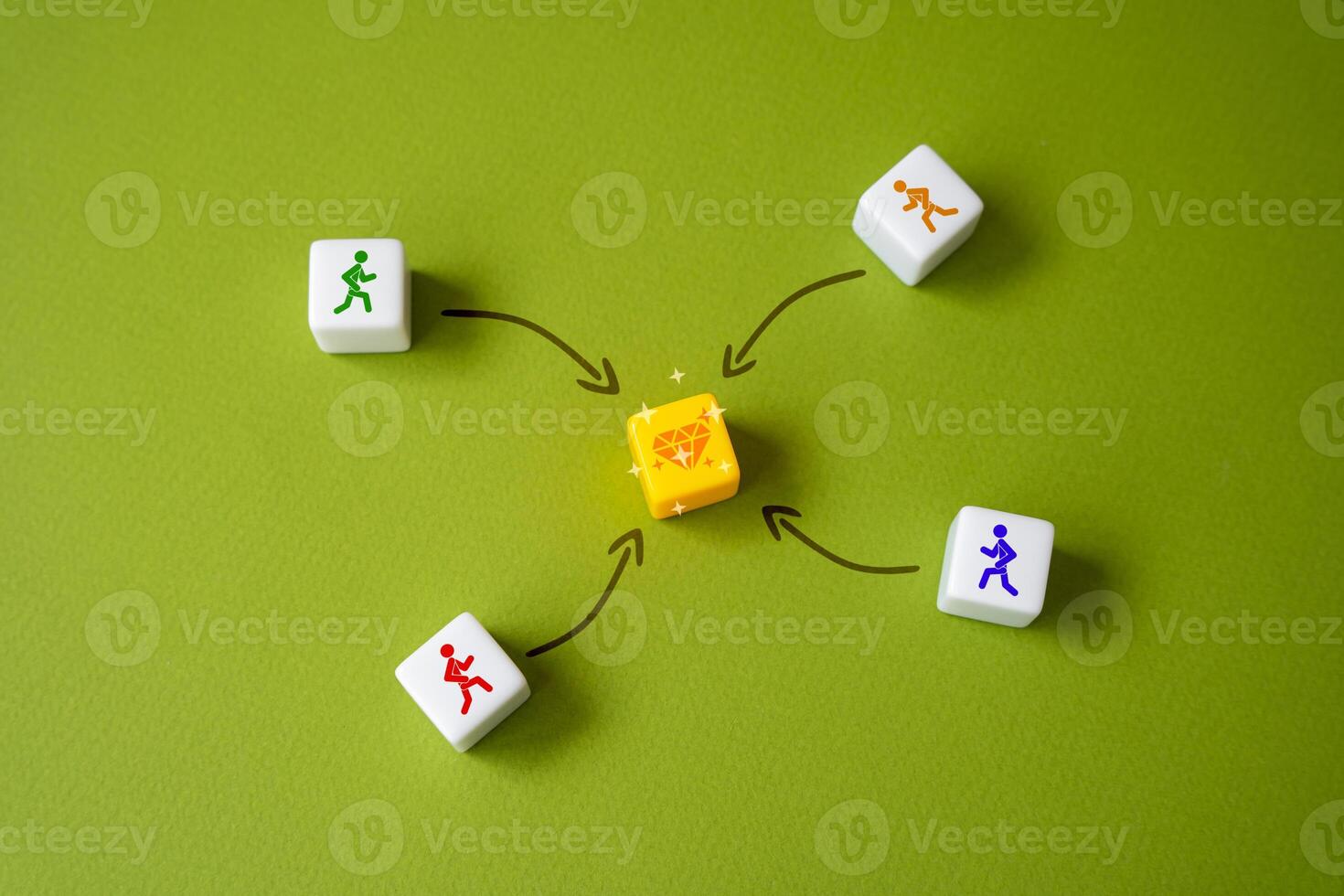 Competition for a reward. Capture value before competitors. Achieve victory. Race for a goal photo