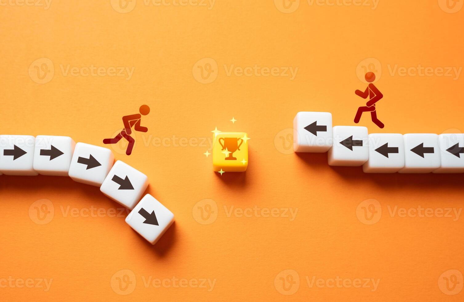 Competition for a prize. One of the participants loses strength for the last push. Calculated moves, leveraging skills. race for recognition. Reputation and credibility. Growth and success. photo