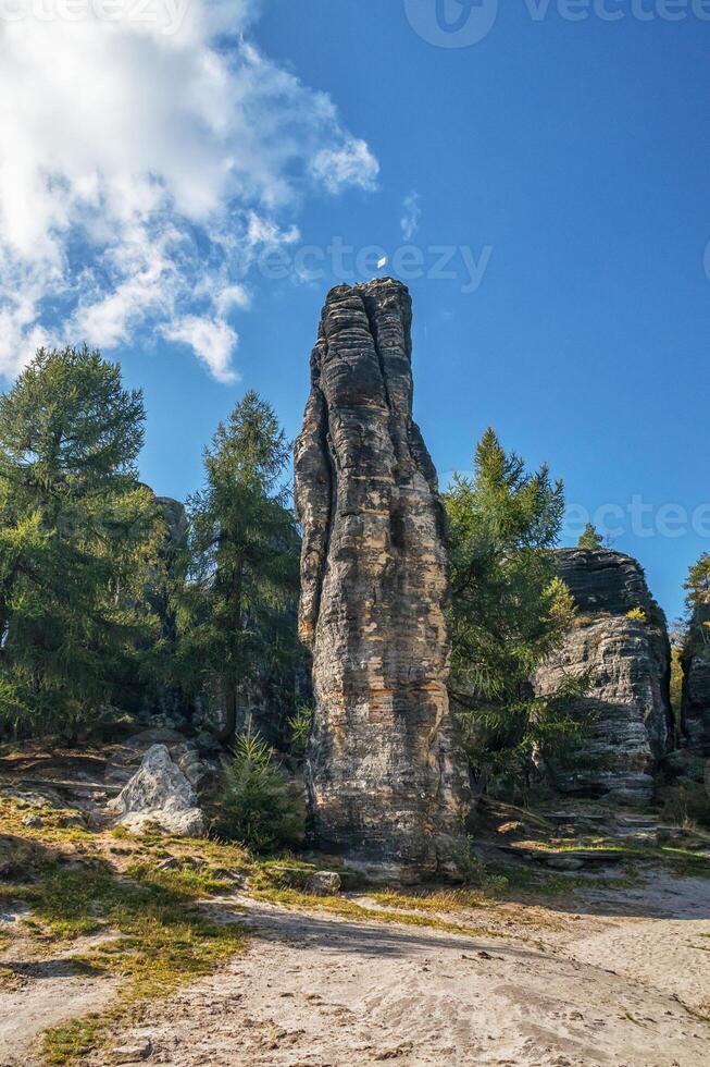 Rock formation in Sandstone Mountains The Tisa Rocks, Tisa Walls - Tiske steny, Czech republic photo