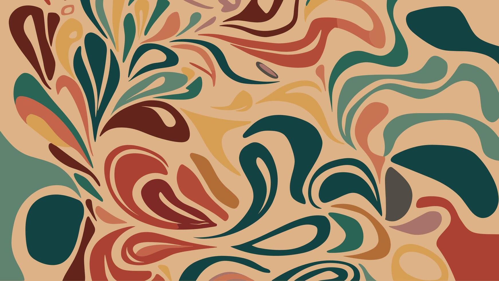 Organic abstract shapes floral pattern. leaf and flower shape organic pattern vector