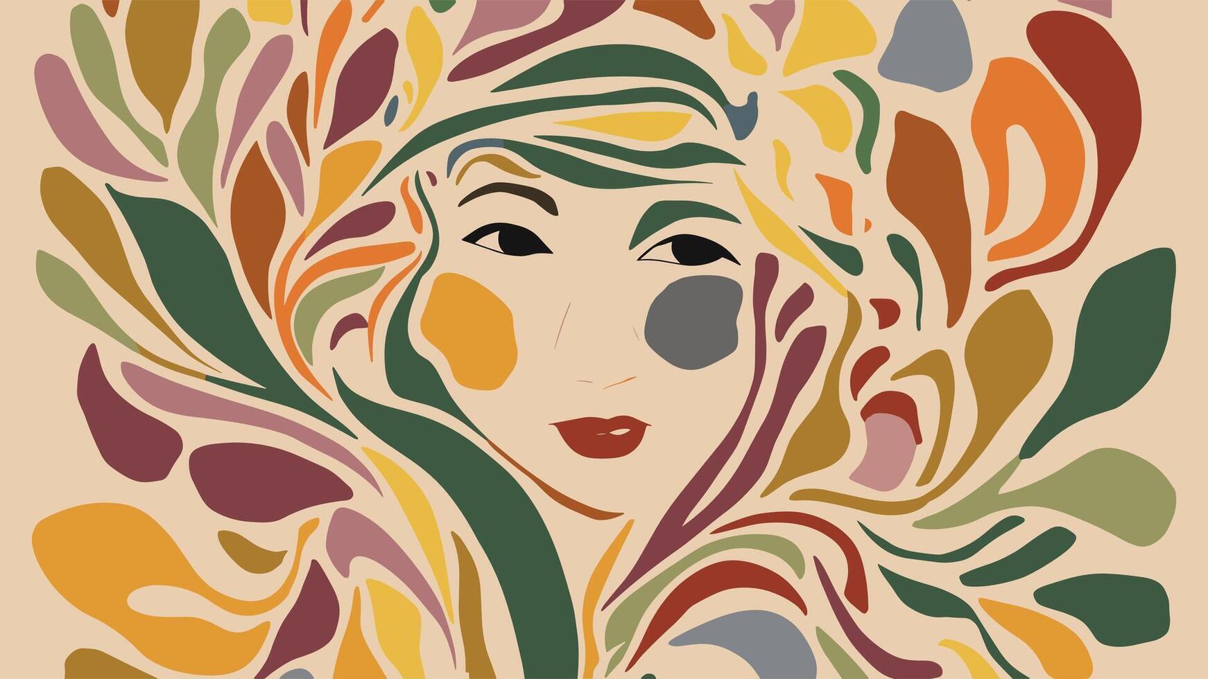 Organic abstract shapes floral pattern. leaf and flower shape organic pattern vector