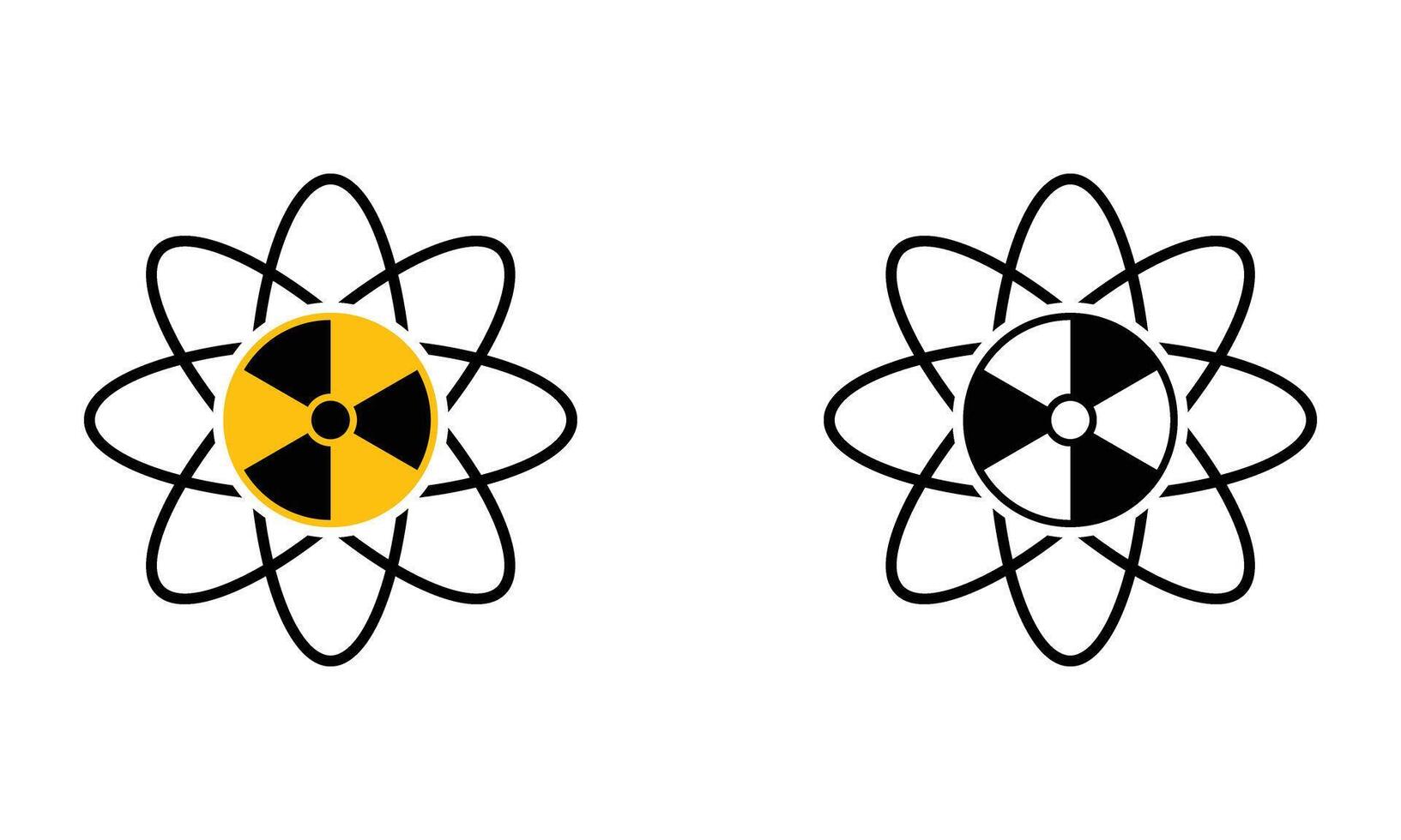 Illustration of radioactive element and atom molecule icon vector