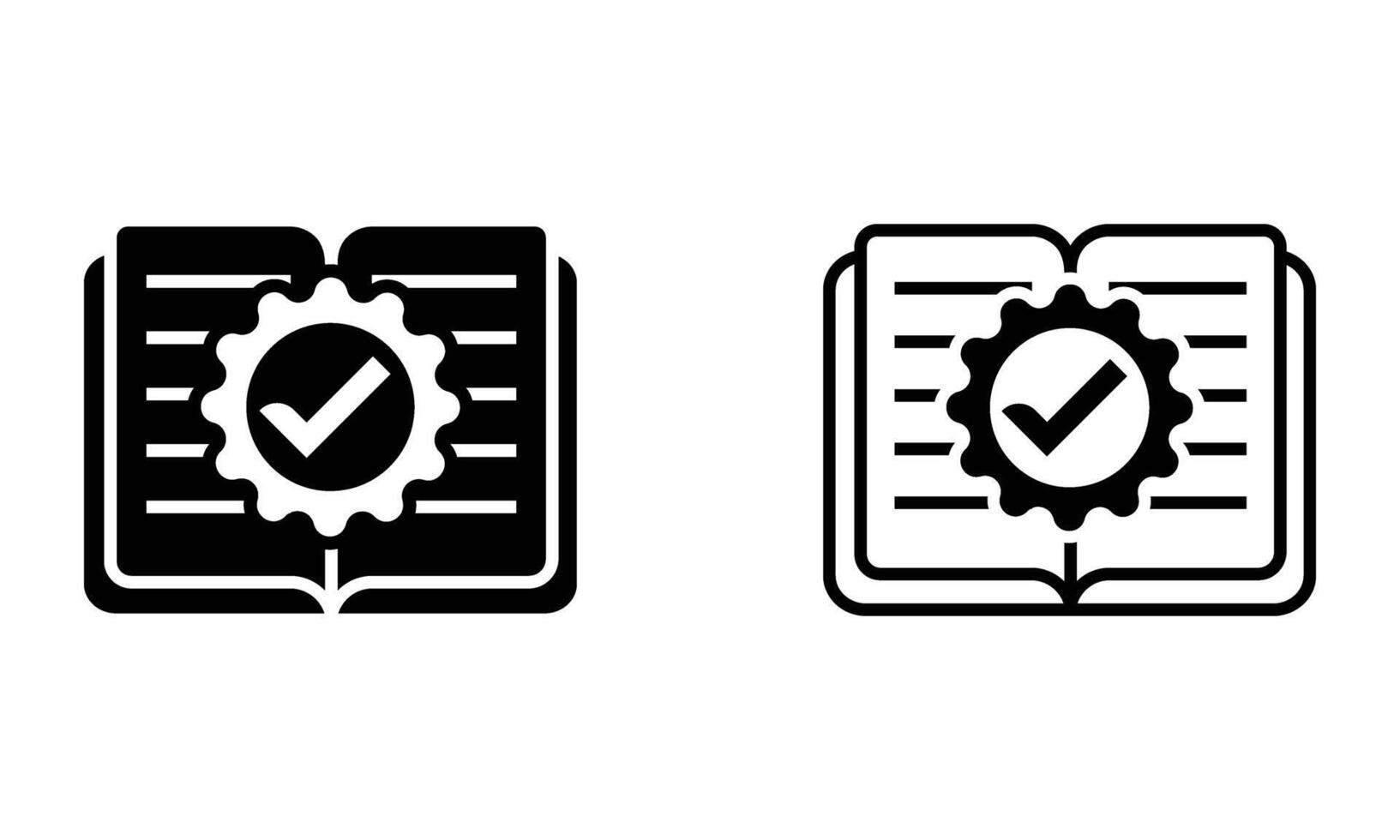 Book with checkmark emblem bookmark symbol education icon vector