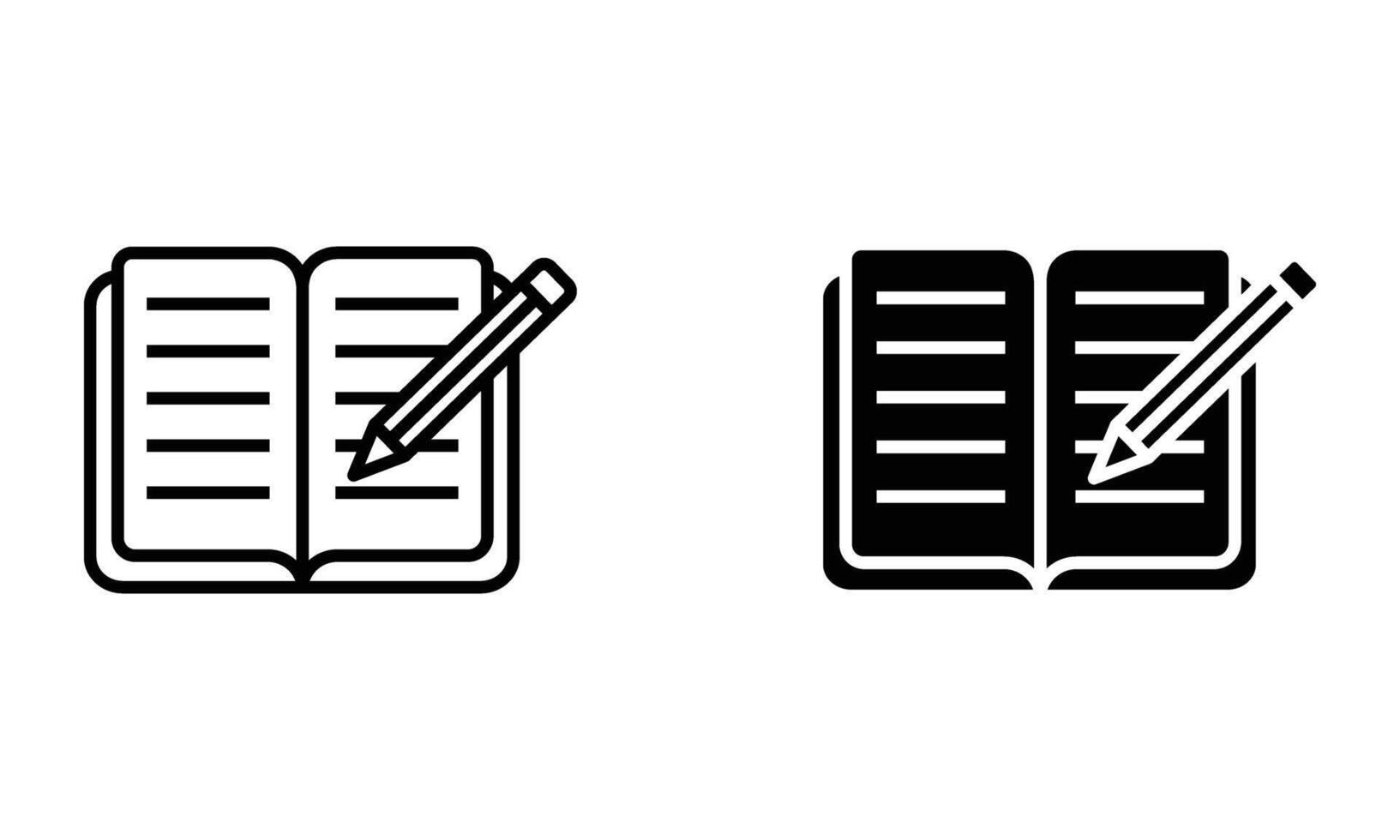 Book with pencil writing icon vector