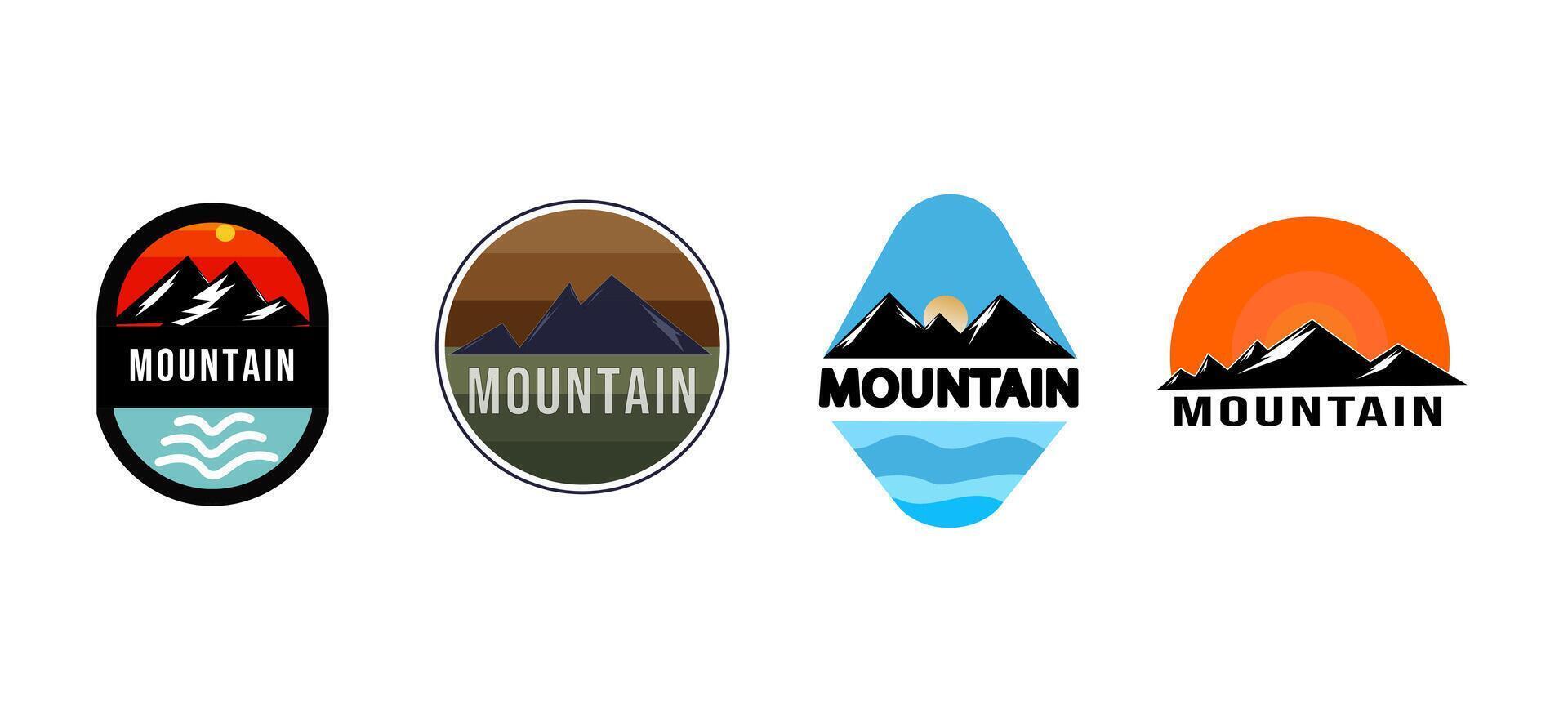 Set of abstract mountain logo modern design template. illustration vector
