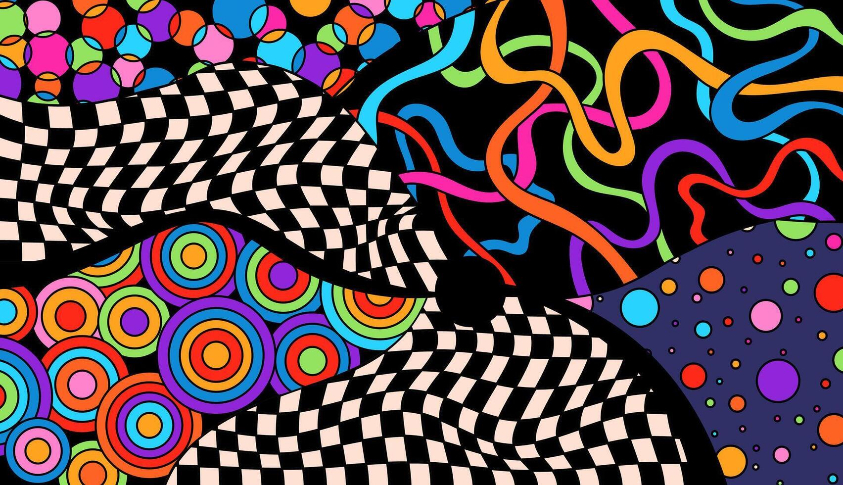 Abstract hippie decor. vector