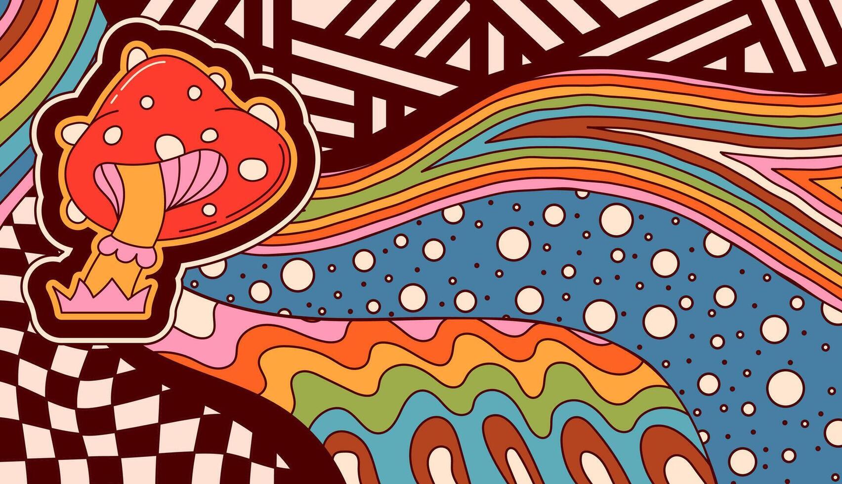 Abstract hippie decor. vector