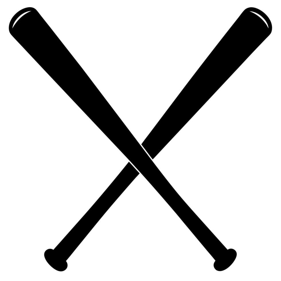 baseball bats black silhouette illustration vector
