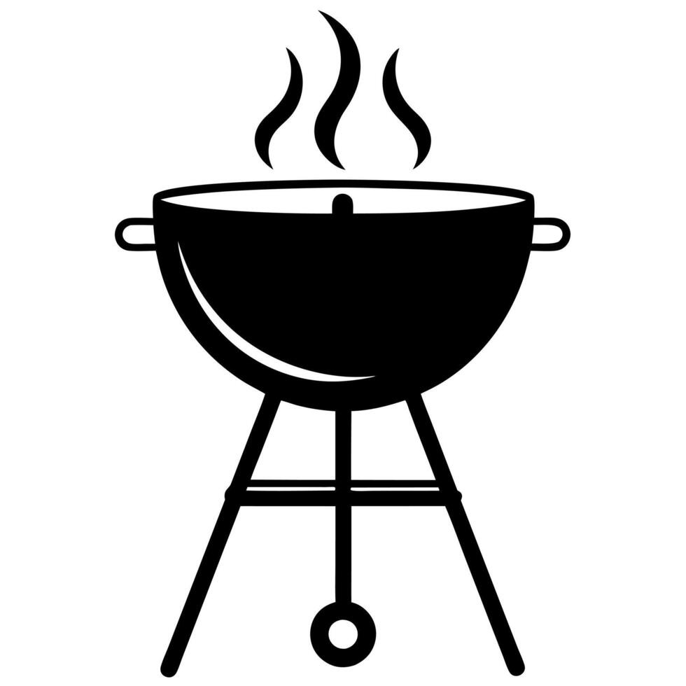 bbq grill black silhouette illustration vector