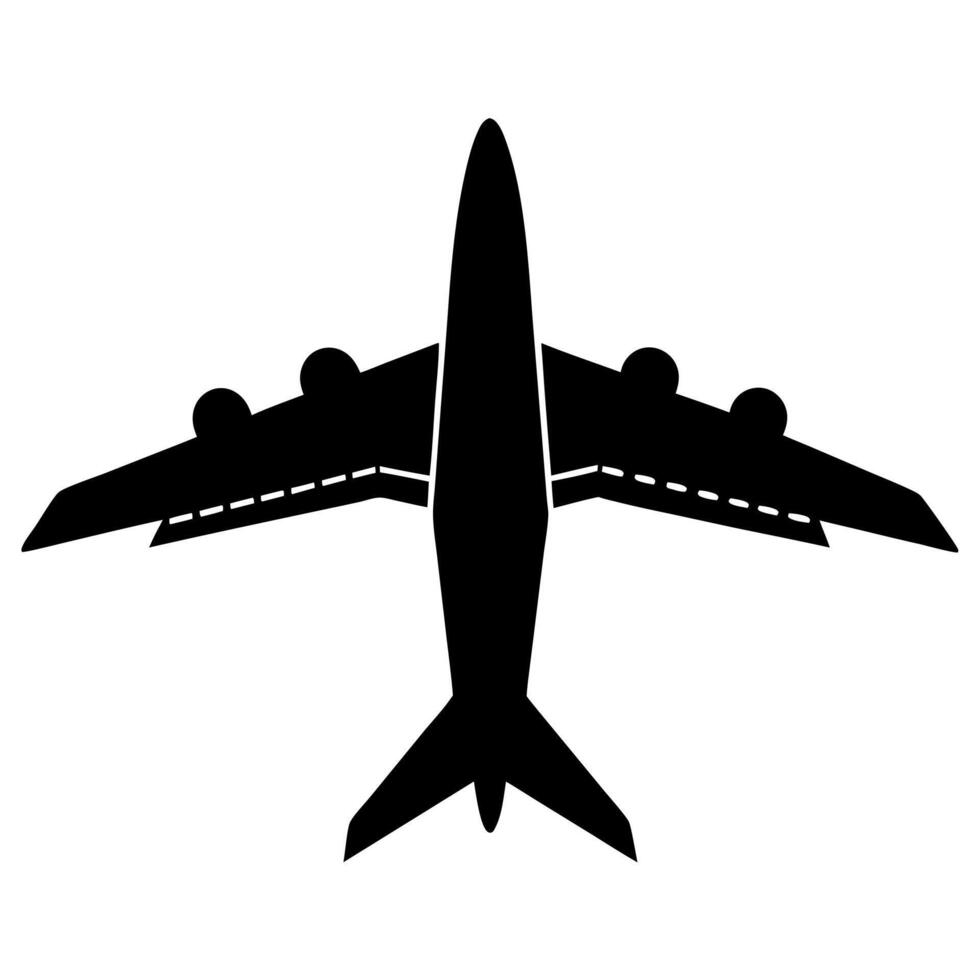 airplane black silhouette illustration vector