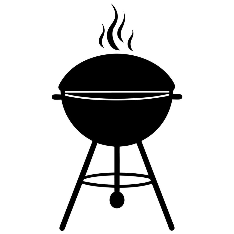 bbq grill black silhouette illustration vector