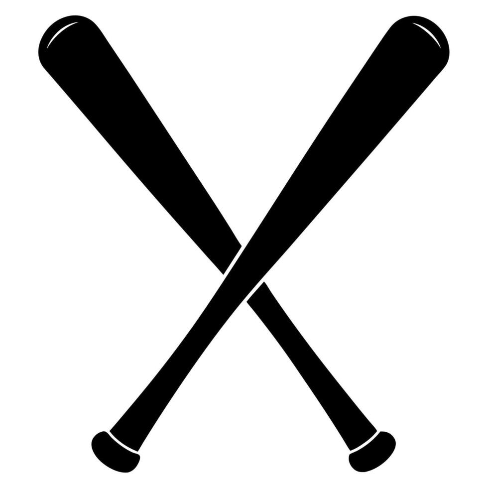 baseball bats black silhouette illustration vector