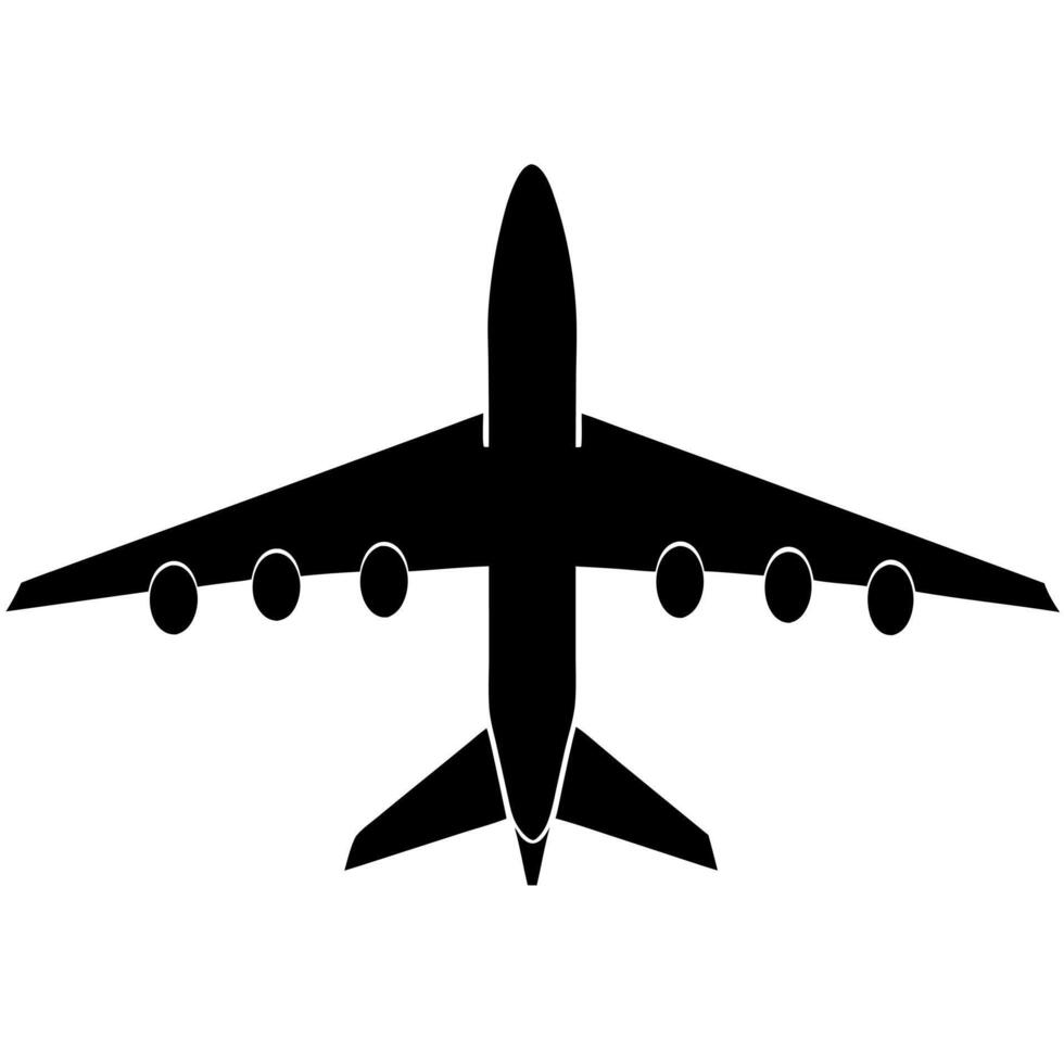 airplane black silhouette illustration vector