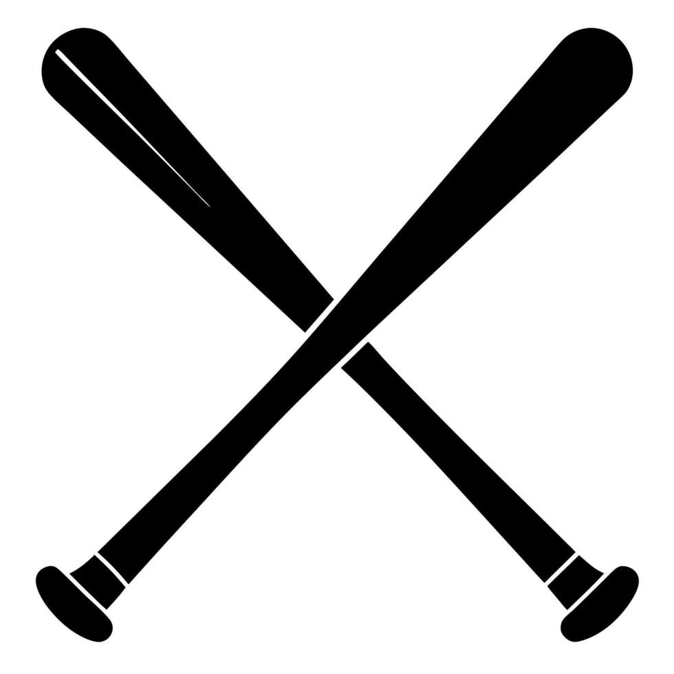 baseball bats black silhouette illustration vector