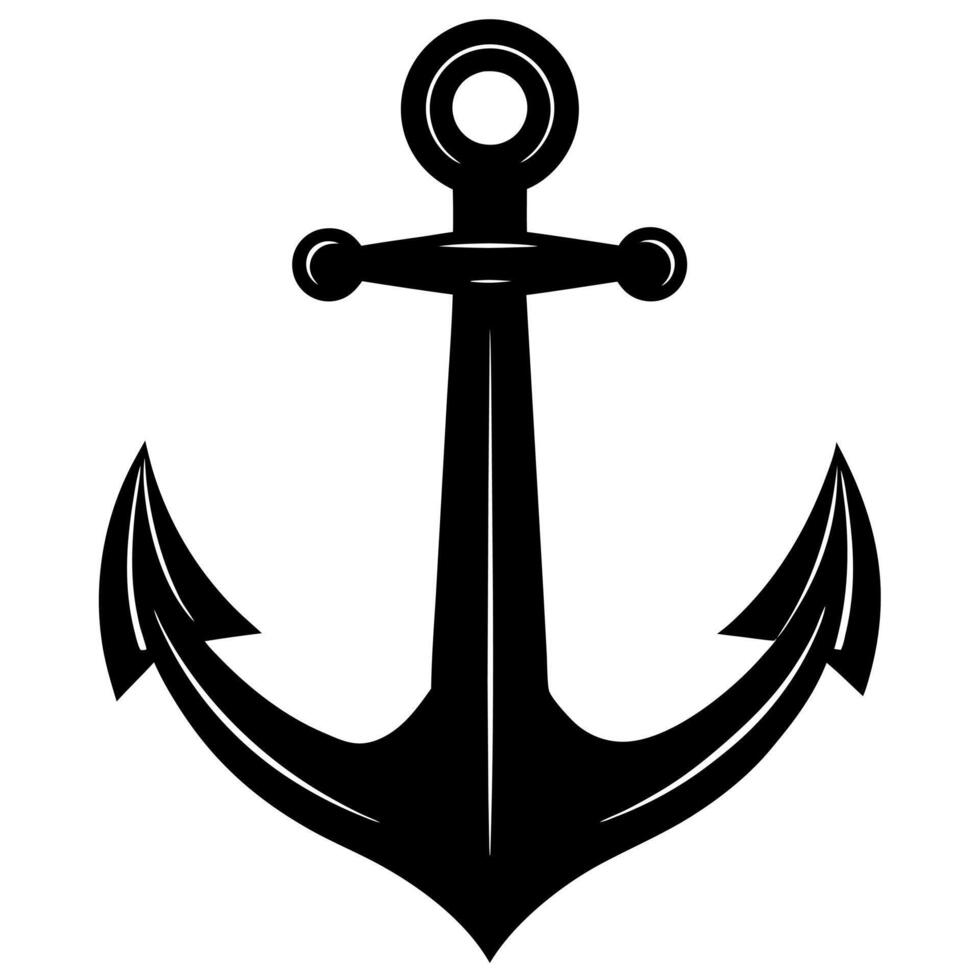 anchor black silhouette illustration vector