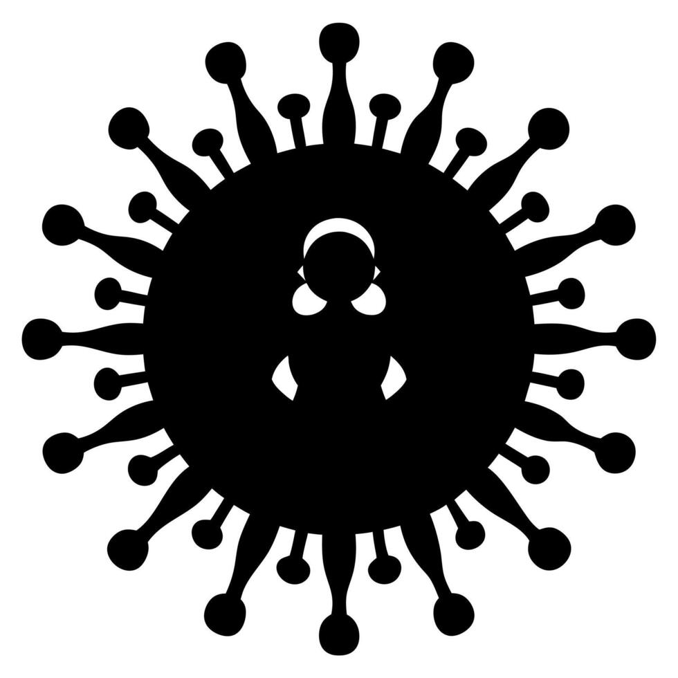 coronovirus black silhouette illustration vector