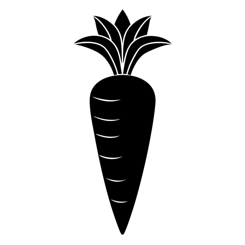 carrot black silhouette illustration vector