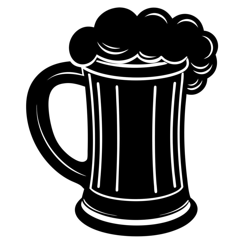 beer mug black silhouette illustration vector