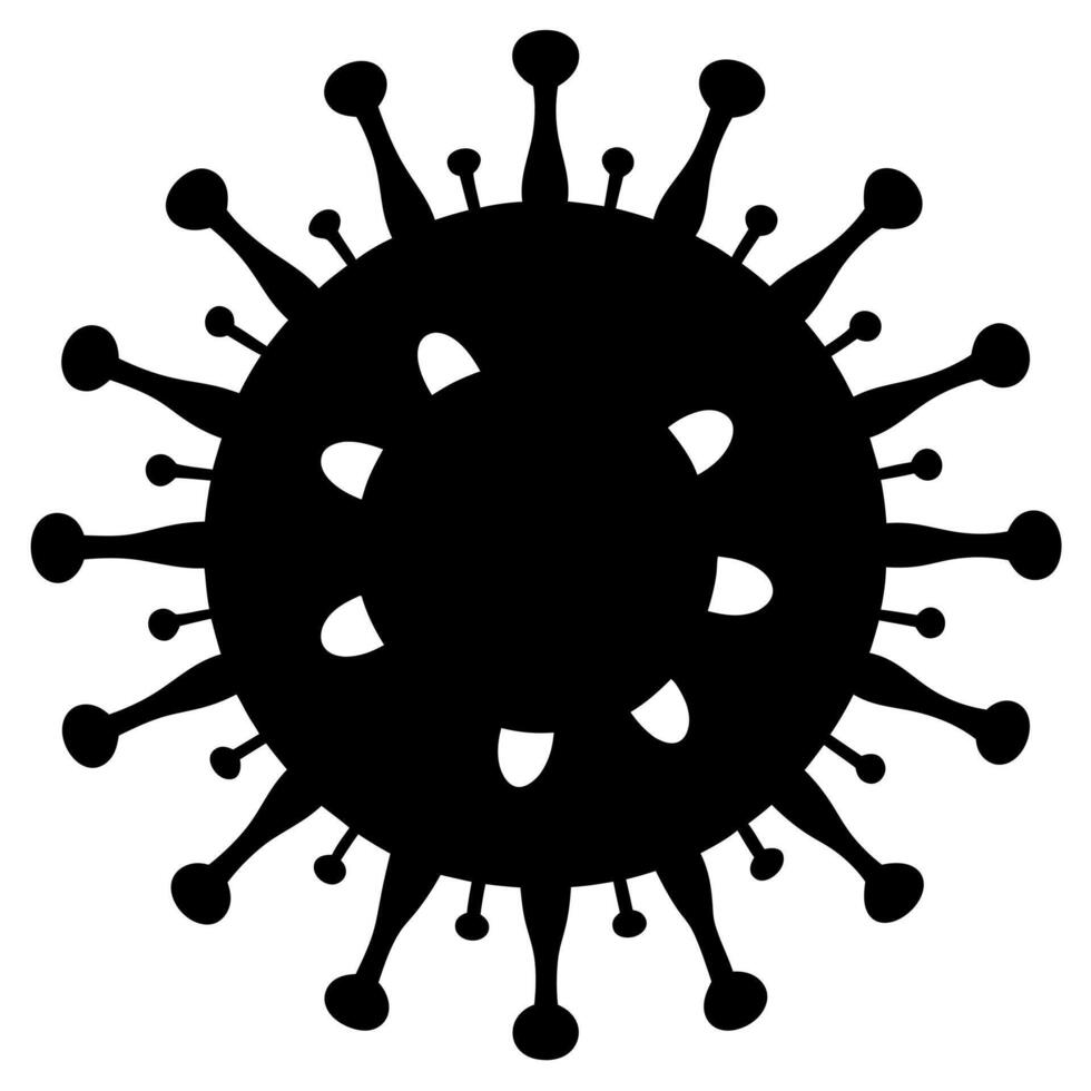 coronovirus black silhouette illustration vector