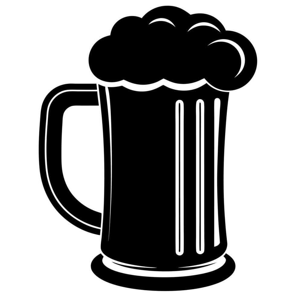 beer mug black silhouette illustration vector