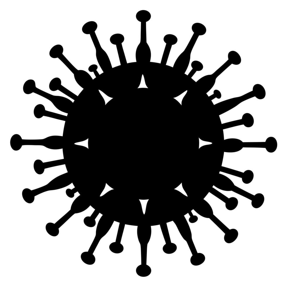 coronovirus black silhouette illustration vector