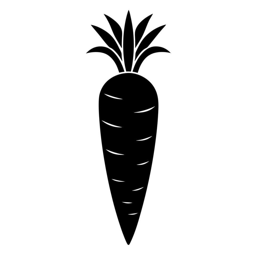 carrot black silhouette illustration vector