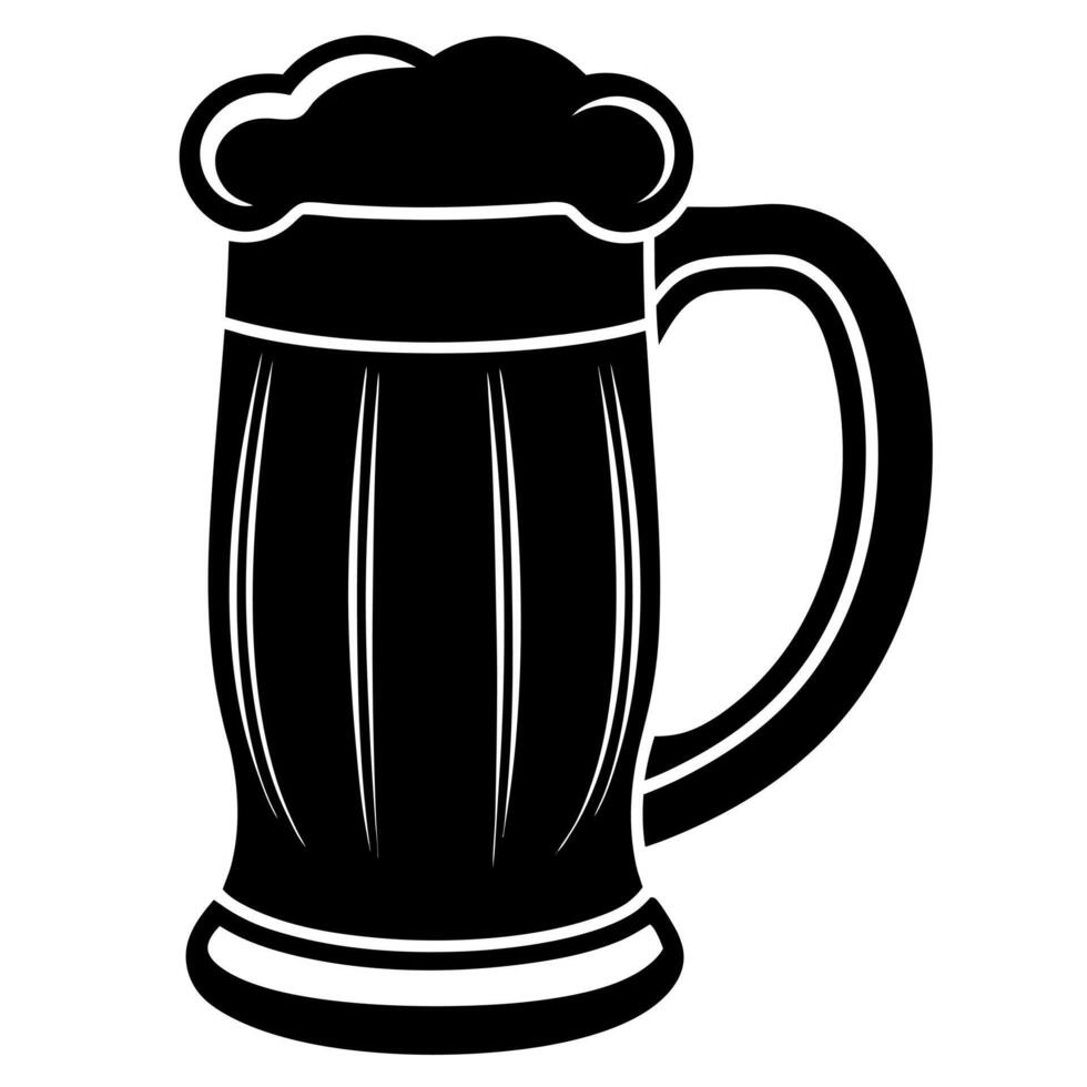 beer mug black silhouette illustration vector