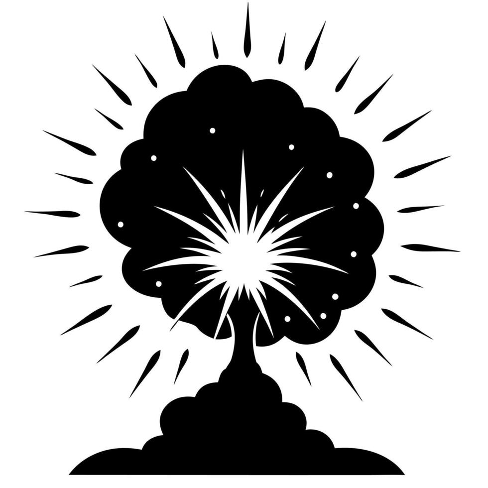 firework black silhouette illustration vector