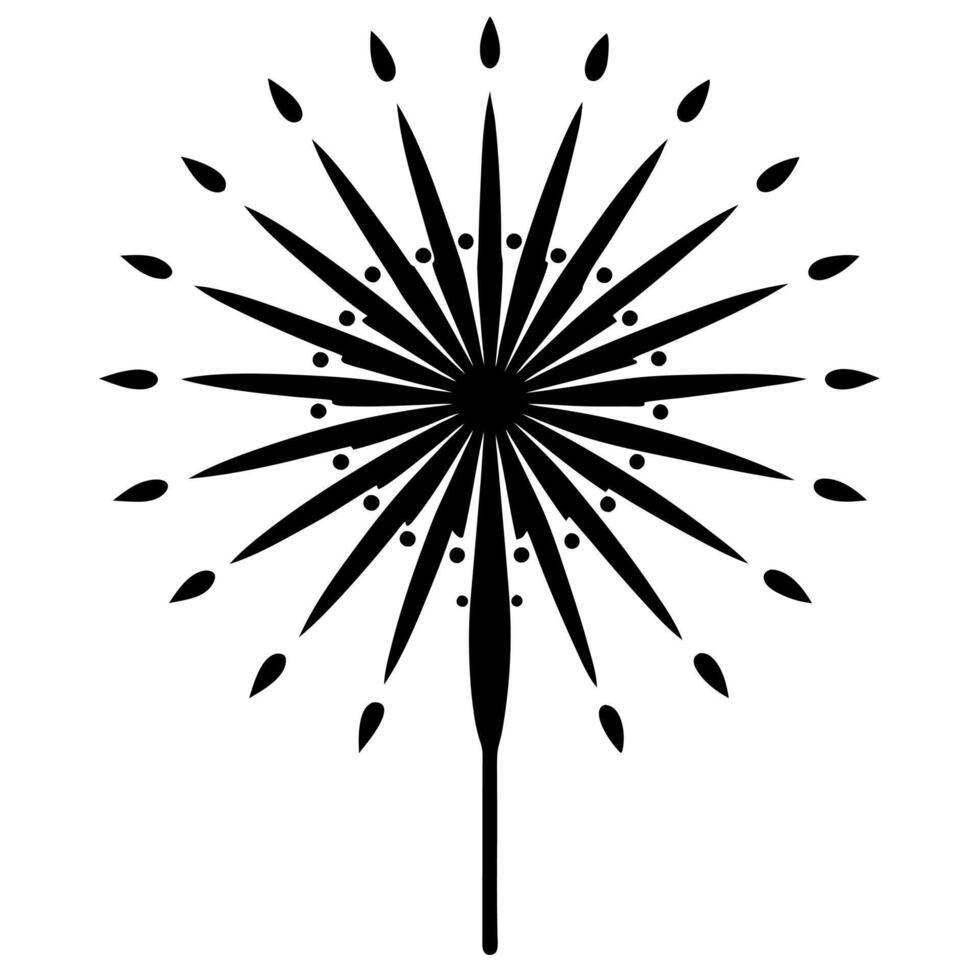 firework black silhouette illustration vector