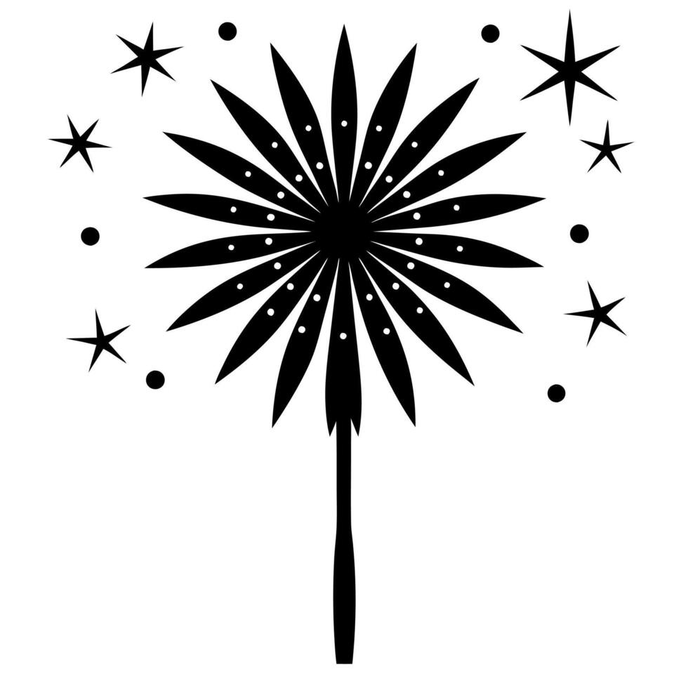 firework black silhouette illustration vector